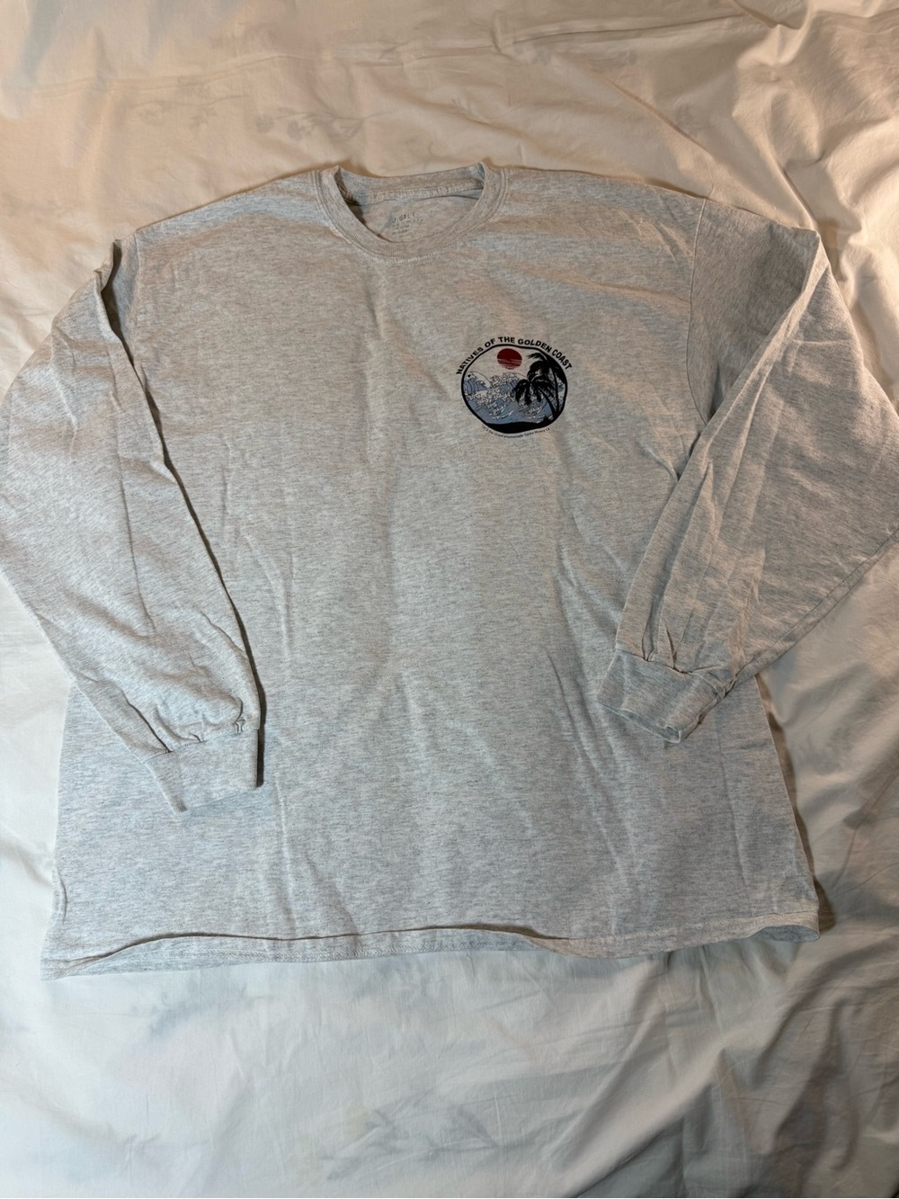 J. Galt Heather Gray Long-Sleeve Graphic Tee Size Large
